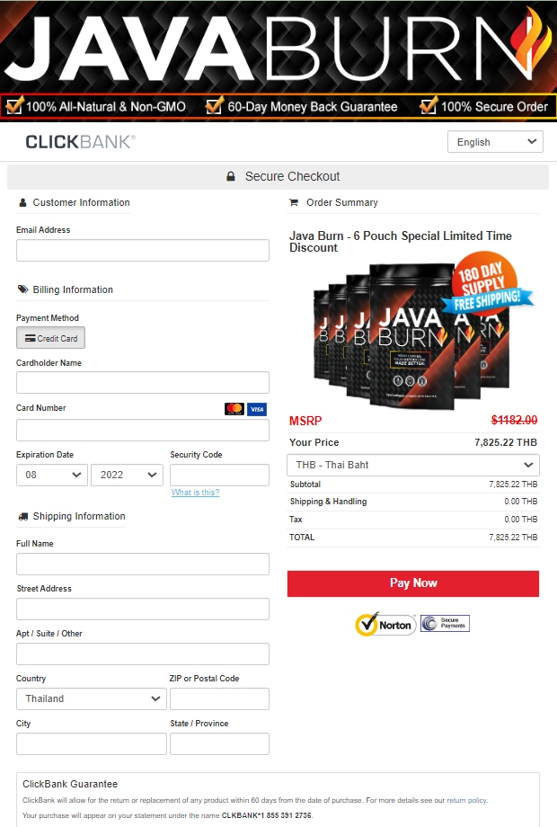 Java Burn - Secure checkout